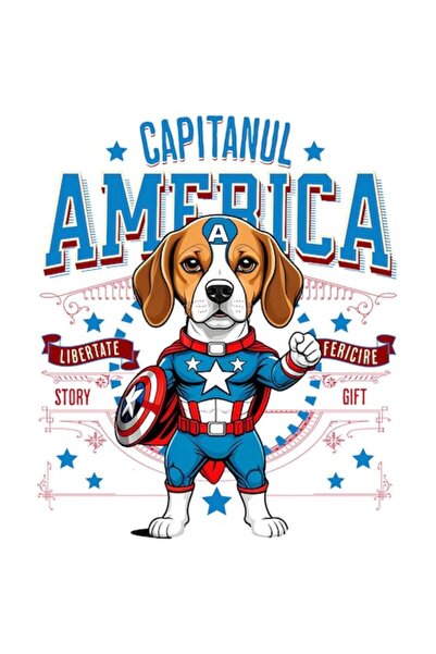 OEM Autocolant câine boxer în costum de Căpitan America cu pelerină, vinil PV...