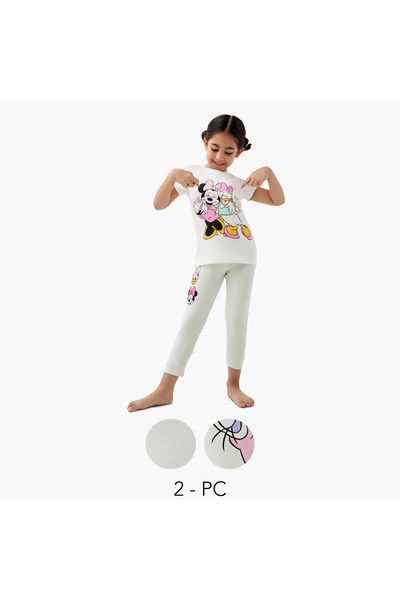 Disney Minnie Mouse and Daisy Duck Print T-shirt and Pyjamas - Set of 2
