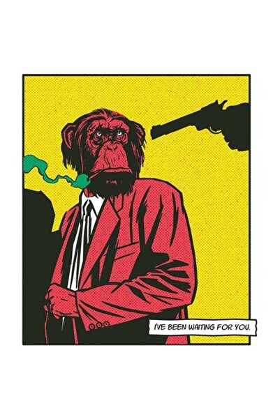 OEM Autocolant „Te-am așteptat” - Maimuță amenințată cu desene animate, bordu...