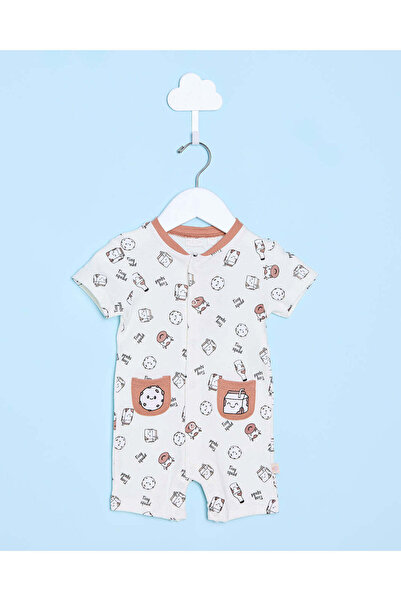 REDTAG Baby Beige Printed Romper