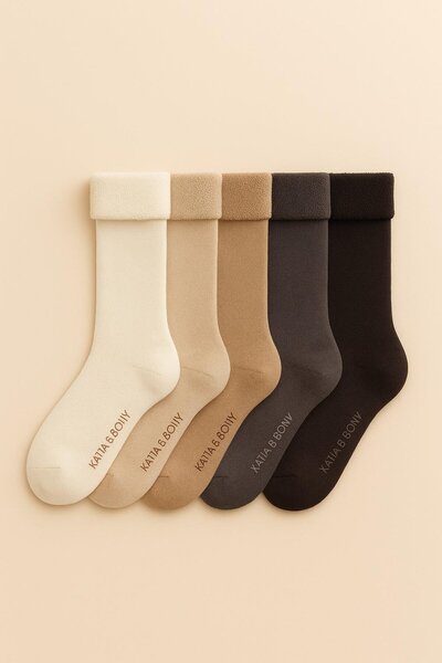 Katia&Bony Γυναικείες κάλτσες 5 συσκευασιών εκρού