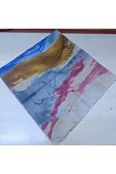 poloist Women Pulling Cotton Cotton Non-Slip Soft Scarf Wave Pattern Pattern 100X100 cm