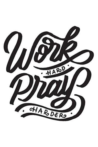 OEM Autocolant motivațional „Muncește din greu, roagă-te mai mult”, vinil PVC...
