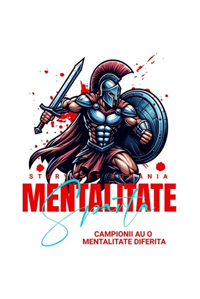 OEM Autocolant Samurai Războinic cu Scut și Sabie — „Mentalitate Sparta”, Bor...