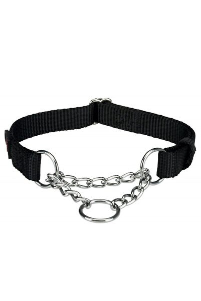 Trixie Zgardă de strangulare premium cu dop, neagră, 45-70 cm/25 mm