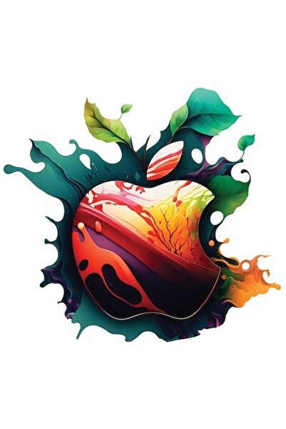 OEM Autocolant cu simbolul Apple - Culori picurate, Urmă de mușcătură, Steve ...