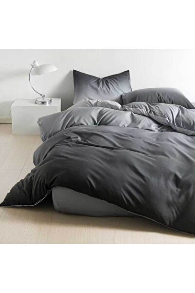 Patul Спално бельо, сатениран памук, сяра, 2 души, двойно легло, 4 части