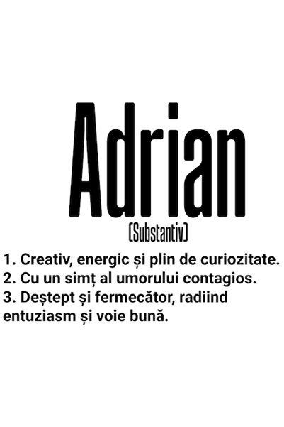 OEM Autocolant cu numele Adrian, mesaj motivațional, bordură albă, vinil PVC ...