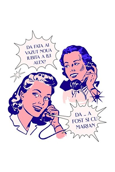 OEM Autocolant - Bârfe pe telefon cu fete, text amuzant „Prietena lui Alex, f...