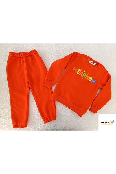 Wearnow Clothes Kız&Erkek Çocuk Içi Polarlı Wearnow Baskılı Alt Üst Eşofman T...