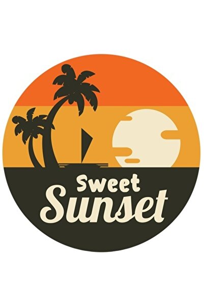 OEM Autocolant Sweet Sunset Beach, Palmieri, Vinil PVC Multicolor, 28 cm