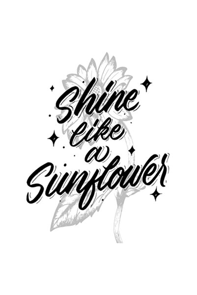 OEM Autocolant „Strălucește ca o floarea-soarelui” - Negru cu bordură albă, v...