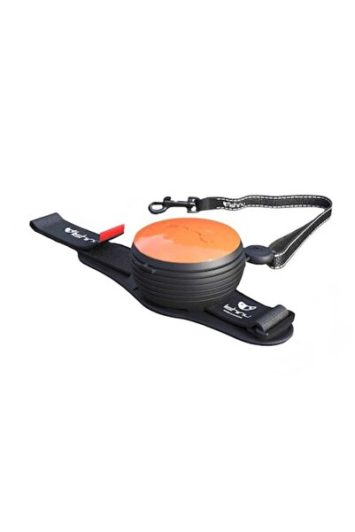 Lishinu Lesă retractabilă pentru câini 8-30 kg, șnur, 3 m, portocaliu