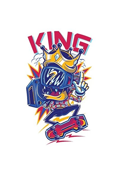 OEM Autocolant din vinil PVC - Siluetă de bărbat cu cap de monitor pe skatebo...