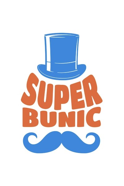 OEM Стикер с мустаци и цилиндър - "Супер дядо" с бяла рамка, PVC винил 28 см