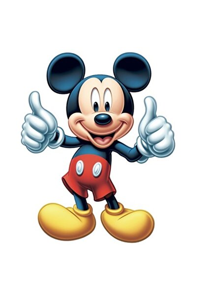 OEM Autocolant cu Mickey Mouse zâmbitor, încurajare, copii, bordură albă, vin...