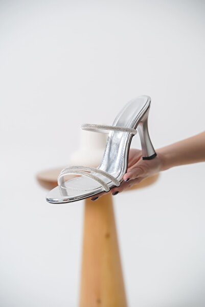 Momshopp Dorothy Heeled Silver Women's Slippers