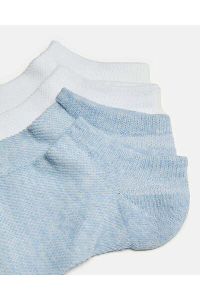 REDTAG Senior Girls White And Blue Ankle Length Socks Set (2 Pairs)