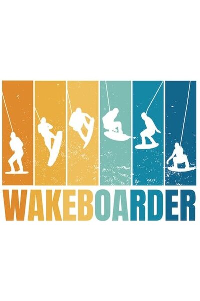 OEM Autocolant Siluete Marină - Wakeboarder, Viață Marină, Jocuri Acvatice, B...