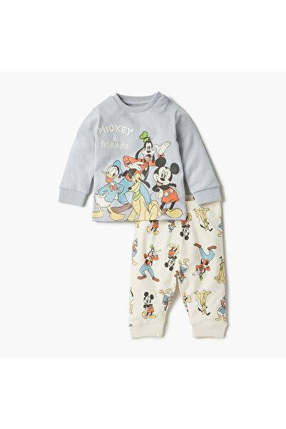 Disney Mickey and Friends Print T-shirt and Pyjama Set