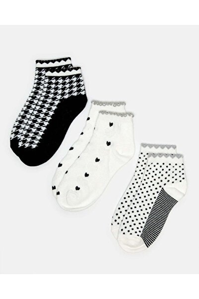 REDTAG Senior Girls Assorted Ankle Socks Set (3 Pairs)