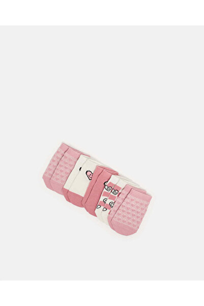 REDTAG Infant Girls Assorted Ankle Length Socks (Pack Of 5)