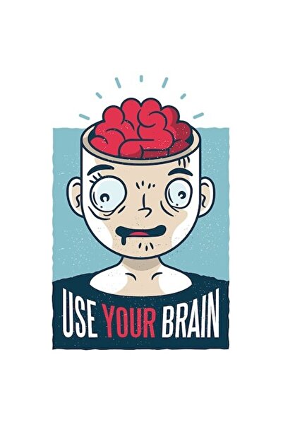 OEM Autocolant din vinil PVC „Use Your Brain” - craniu expus, cap uman, multi...