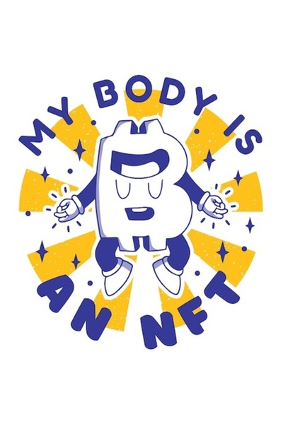 OEM Autocolant cu personaj Bitcoin plutitor, „Corpul meu este un NFT”, vinil ...