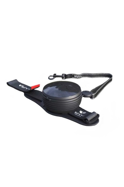 Lishinu lesă retractabilă pentru câini 8-30 kg, cablu de 3 m, neagră