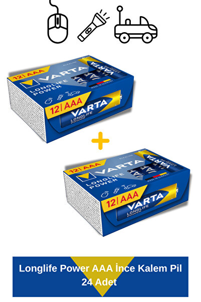 Varta Longlife Power AAA İnce Kalem Pil 24 Adet