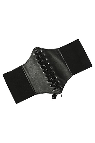 zola Винтидж еластичен корсет, -кожа, 70-85 см, черен