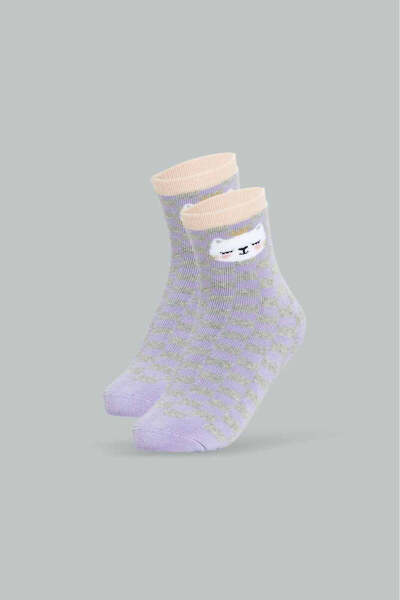 REDTAG Girls Grey Print Ankle Socks