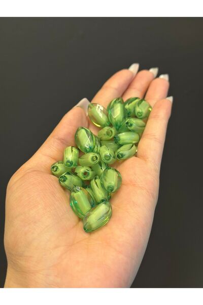 Gönülden Tasarım 25 БРОЯ 2 СМ ПРОЗРАЧНИ ПЛАСТМАСОВИ МЪНИСТА С ДИЗАЙН Зелени