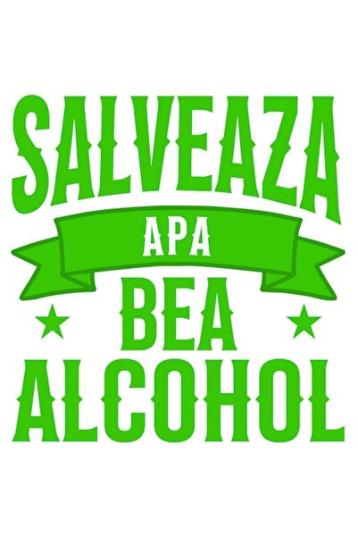 OEM Autocolant „Economisiți apă, beți alcool” (românesc), stele și pancartă, ...