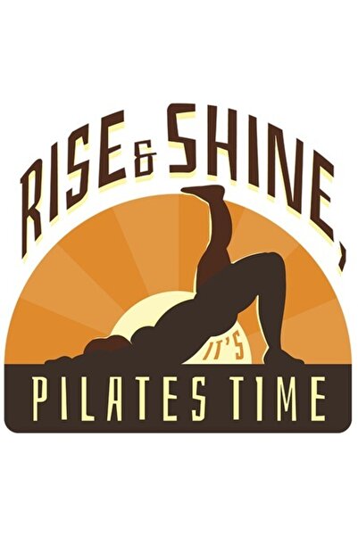 OEM Sticker - Female Yoga Silhouette Sunrise 'Rise and Shine Pilates Time', M...