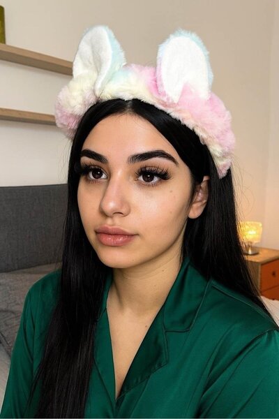 TAKIŞTIR Mixed Color Ear Figured Plush Hair Band