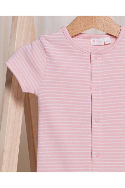 REDTAG Baby Pink Striped Romper