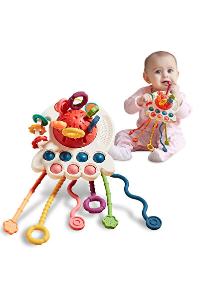 Krista Jucărie senzorială UFO 4 în 1 pentru dentiție și dezvoltare, pentru bebeluși