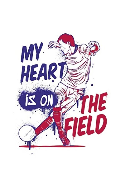 OEM Autocolant din vinil (PVC) My Heart Is On The Field - Roșu și albastru cu...