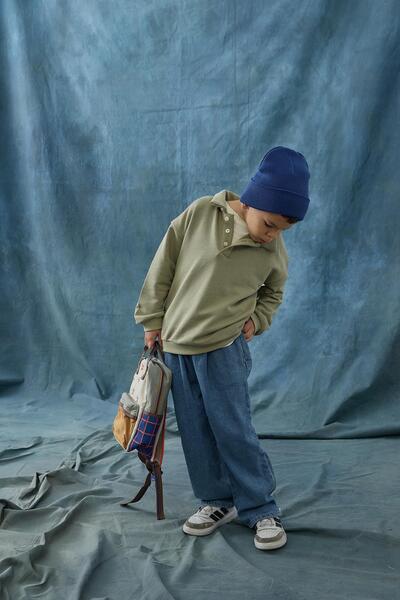 Tics Baggy Denim Pantolon - mavi