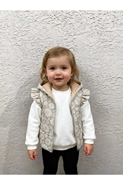 Gocoland Girl's Daisy Patterned Hooded Inflatable Vest