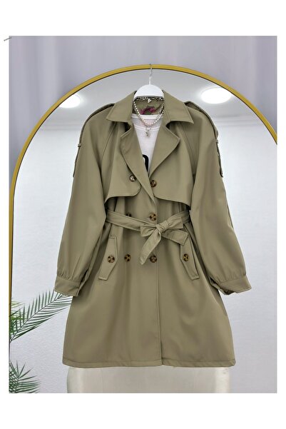 YEDİLALE APOLETLİ RÜZGARLIKLI UZUN TRENÇKOT [90 cm ort, 48 bedene kadar]