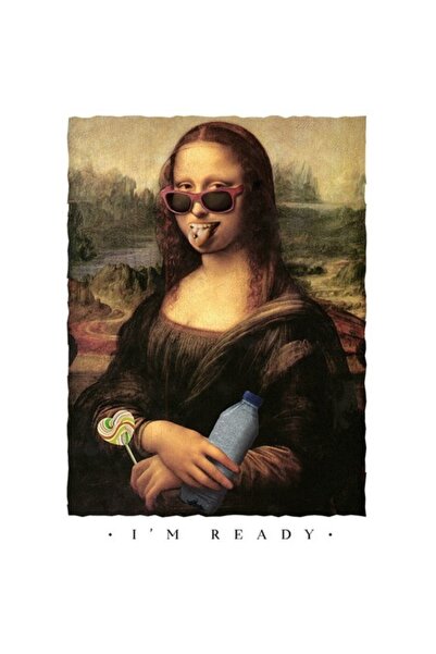 OEM Autocolant Monalisa - Trendy Cool cu ​​margini albe, vinil PVC 10 cm