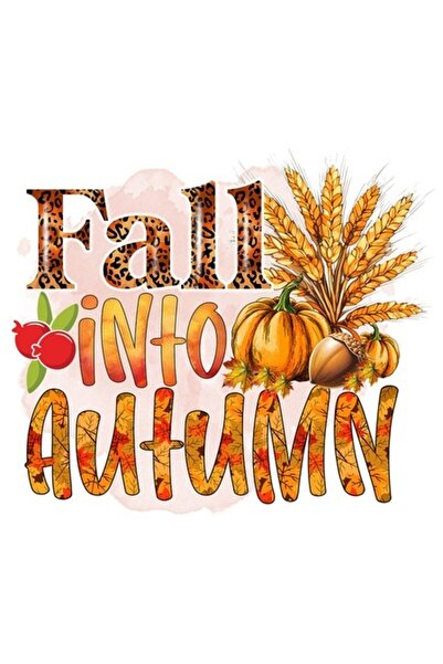 OEM Autocolant „Toamnă” – ilustrație de toamnă cu dovleci, ghinde, grâu, frun...