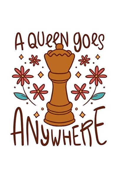 OEM Autocolant „O regină merge oriunde” – Regina de șah, bordură albă, vinil ...