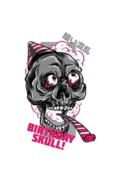 OEM Autocolant din vinil PVC cu craniu de ziua de naștere - portret de craniu...