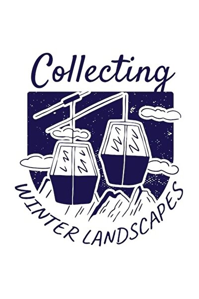 OEM Autocolant din vinil PVC cu peisaj de iarnă, negru cu bordură albă, 23 cm