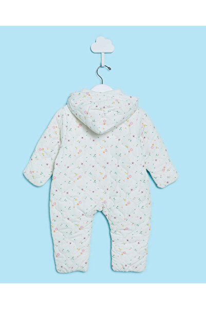 REDTAG Baby Ecru Paded Hooded Coat