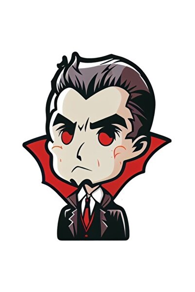 OEM Autocolant portret Dracula în stil marionetă (Vlad Tepes), multicolor, bo...