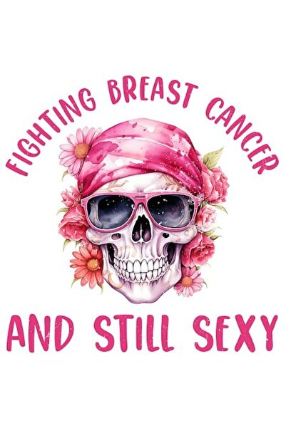 OEM Autocolant - Craniu de femeie „Luptând cu sânii și încă sexy”, roz cu mar...